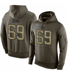 NFL Nike Indianapolis Colts 69 Deyshawn Bond Green Salute To Service Mens Pullover Hoodie