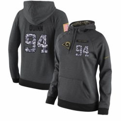 NFL Womens Nike Los Angeles Rams 94 Robert Quinn Stitched Black Anthracite Salute to Service Player Performance Hoodie