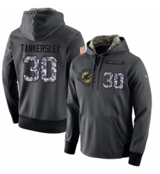 NFL Mens Nike Miami Dolphins 30 Cordrea Tankersley Stitched Black Anthracite Salute to Service Player Performance Hoodie