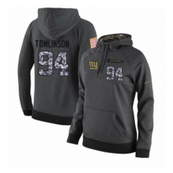 NFL Womens Nike New York Giants 94 Dalvin Tomlinson Stitched Black Anthracite Salute to Service Player Performance Hoodie