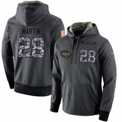 NFL Mens Nike New York Jets 28 Curtis Martin Elite Stitched Black Anthracite Salute to Service Player Performance Hoodie