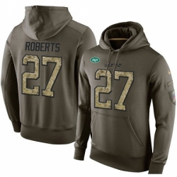 NFL Nike New York Jets 27 Darryl Roberts Green Salute To Service Mens Pullover Hoodie