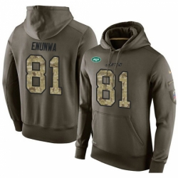 NFL Nike New York Jets 81 Quincy Enunwa Green Salute To Service Mens Pullover Hoodie