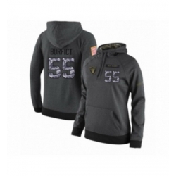 Football Womens Oakland Raiders 55 Vontaze Burfict Stitched Black Anthracite Salute to Service Player Performance Hoodie