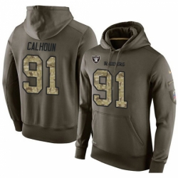 NFL Nike Oakland Raiders 91 Shilique Calhoun Green Salute To Service Mens Pullover Hoodie