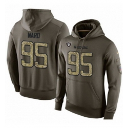 NFL Nike Oakland Raiders 95 Jihad Ward Green Salute To Service Mens Pullover Hoodie