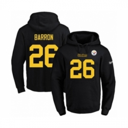 Football Mens Pittsburgh Steelers 26 Mark Barron BlackGold No Name Number Pullover Hoodie