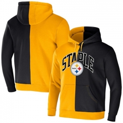 Men Pittsburgh Steelers Gold Black Split Logo Pullover Hoodie