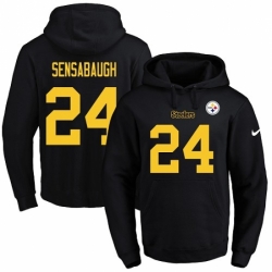 NFL Mens Nike Pittsburgh Steelers 24 Coty Sensabaugh BlackGold No Name Number Pullover Hoodie