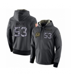 Football Mens Washington Redskins 53 Jon Bostic Stitched Black Anthracite Salute to Service Player Performance Hoodie