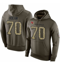 NFL Nike Arizona Cardinals 70 Evan Boehm Green Salute To Service Mens Pullover Hoodie