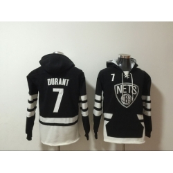 Men's Brooklyn Nets #7 Kevin Durant Black Pullover HoodieS