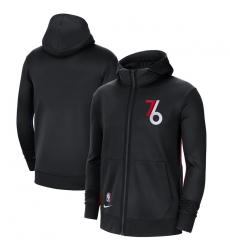 Men Nike Philadelphia 76ers Black City Edition Showtime Full Zip Hoodie