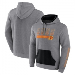 Men Phoenix Suns Heathered Gray Off The Bench Color Block Pullover Hoodie