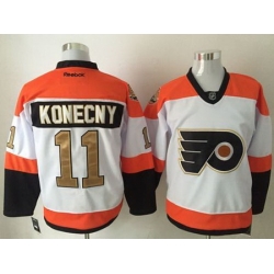 Flyers #11 Travis Konecny White 3rd Stitched NHL Jersey