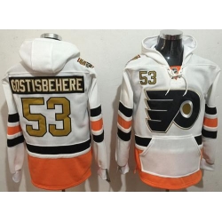 Flyers #53 Shayne Gostisbehere White 3rd Name & Number Pullover NHL Hoodie