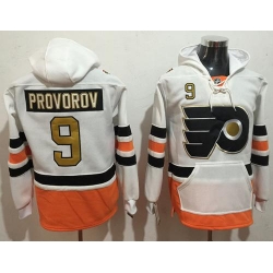 Flyers #9 Ivan Provorov White 3rd Name & Number Pullover NHL Hoodie