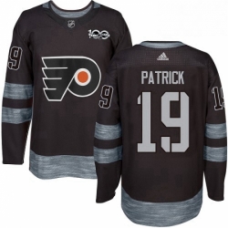 Mens Adidas Philadelphia Flyers 19 Nolan Patrick Authentic Black 1917 2017 100th Anniversary NHL Jersey 