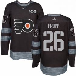 Mens Adidas Philadelphia Flyers 26 Brian Propp Premier Black 1917 2017 100th Anniversary NHL Jersey 