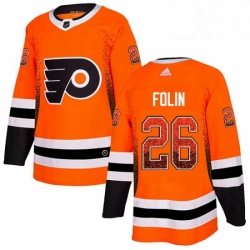 Mens Adidas Philadelphia Flyers 26 Christian Folin Authentic Orange Drift Fashion NHL Jersey 