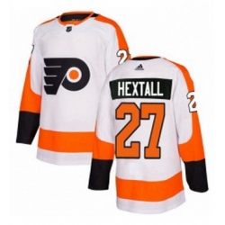 Mens Adidas Philadelphia Flyers 27 Ron Hextall Authentic White Away NHL Jersey 