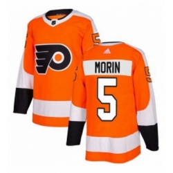 Mens Adidas Philadelphia Flyers 5 Samuel Morin Authentic Orange Home NHL Jersey 