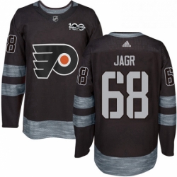 Mens Adidas Philadelphia Flyers 68 Jaromir Jagr Authentic Black 1917 2017 100th Anniversary NHL Jersey 