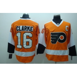 Philadelphia Flyers 16 Bobby clarke Orange jerseys C patch