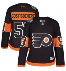 Flyers #53 Shayne Gostisbehere Black 2017 Stadium Series Womens Stitched NHL Jersey