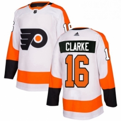 Womens Adidas Philadelphia Flyers 16 Bobby Clarke Authentic White Away NHL Jersey 