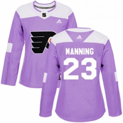 Womens Adidas Philadelphia Flyers 23 Brandon Manning Authentic Purple Fights Cancer Practice NHL Jersey 