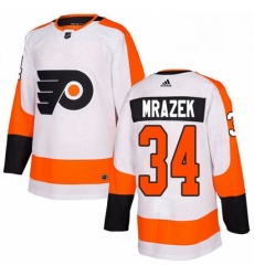 Womens Adidas Philadelphia Flyers 34 Petr Mrazek Authentic White Away NHL Jersey 