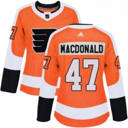 Womens Adidas Philadelphia Flyers 47 Andrew MacDonald Premier Orange Home NHL Jersey 