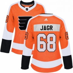 Womens Adidas Philadelphia Flyers 68 Jaromir Jagr Premier Orange Home NHL Jersey 