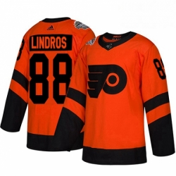 Womens Adidas Philadelphia Flyers 88 Eric Lindros Orange Authentic 2019 Stadium Series Stitched NHL Jersey 