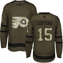 Youth Adidas Philadelphia Flyers 15 Jori Lehtera Premier Green Salute to Service NHL Jersey 