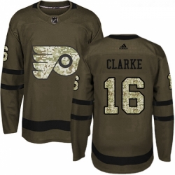 Youth Adidas Philadelphia Flyers 16 Bobby Clarke Premier Green Salute to Service NHL Jersey 