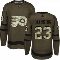 Youth Adidas Philadelphia Flyers 23 Brandon Manning Premier Green Salute to Service NHL Jersey 