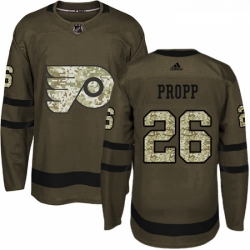 Youth Adidas Philadelphia Flyers 26 Brian Propp Authentic Green Salute to Service NHL Jersey 