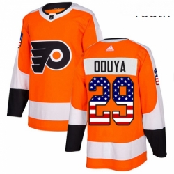 Youth Adidas Philadelphia Flyers 29 Johnny Oduya Authentic Orange USA Flag Fashion NHL Jersey 