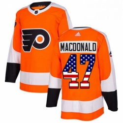 Youth Adidas Philadelphia Flyers 47 Andrew MacDonald Authentic Orange USA Flag Fashion NHL Jersey 