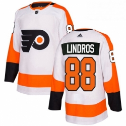 Youth Adidas Philadelphia Flyers 88 Eric Lindros Authentic White Away NHL Jersey 