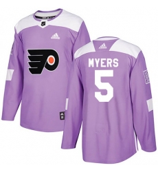 Youth Philadelphia Flyers Philippe Myers Adidas Purple Authentic Fights Cancer Practice Jersey