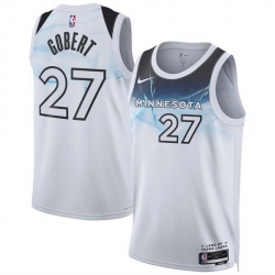 Men Minnesota Timberwolves 27 Rudy Gobert White 2024 25 City Edition Stitched Jersey