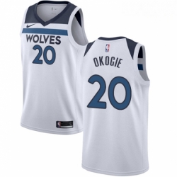 Mens Nike Minnesota Timberwolves 20 Josh Okogie Swingman White NBA Jersey Association Edition 