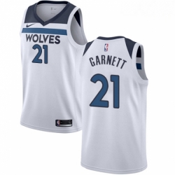 Mens Nike Minnesota Timberwolves 21 Kevin Garnett Swingman White NBA Jersey Association Edition