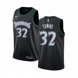 Mens Nike Minnesota Timberwolves 32 Karl Anthony Towns Authentic Black Hardwood Classics Jersey