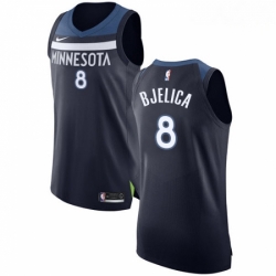 Mens Nike Minnesota Timberwolves 8 Nemanja Bjelica Authentic Navy Blue Road NBA Jersey Icon Edition 