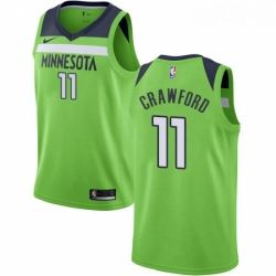 Youth Nike Minnesota Timberwolves 11 Jamal Crawford Authentic Green NBA Jersey Statement Edition 