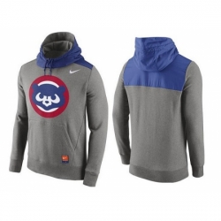 MLB Men Chicago Cubs Nike Gray Cooperstown Collection Hybrid Pullover Hoodie